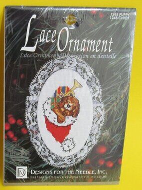 Vintage Christmas Lace Ornament kit PUPPY